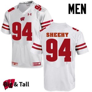 Men's Wisconsin Badgers NCAA #94 Conor Sheehy White Authentic Under Armour Big & Tall Stitched College Football Jersey UY31U71TQ